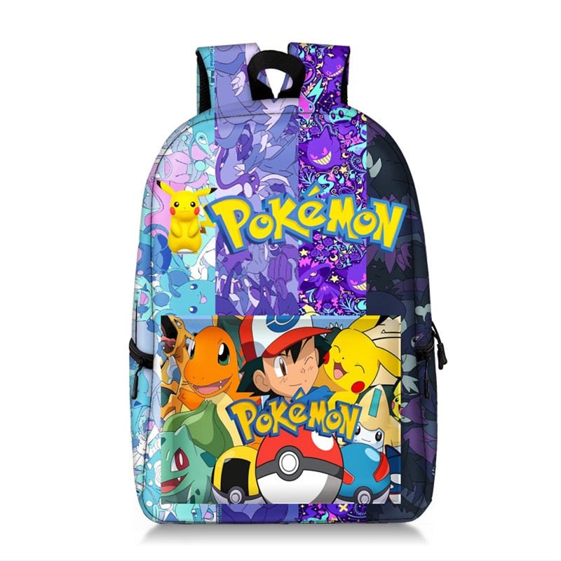 Pokemon Backpack Pikachu Anime Squirtle Travel Bag Teenagers Boys Girls Kawaii Knapsack Students Backpack For School B96 - Lusy Store