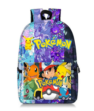 Pokemon Backpack Pikachu Anime Squirtle Travel Bag Teenagers Boys Girls Kawaii Knapsack Students Backpack For School B96 - Lusy Store
