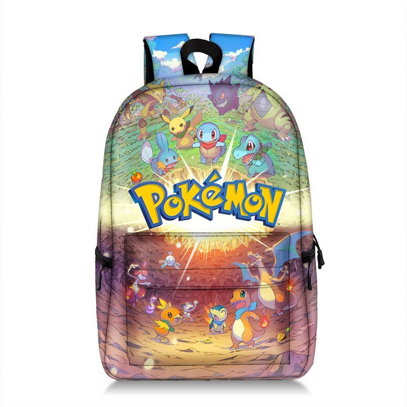 Pokemon Backpack Pikachu Anime Squirtle Travel Bag Teenagers Boys Girls Kawaii Knapsack Students Backpack For School B96 - Lusy Store