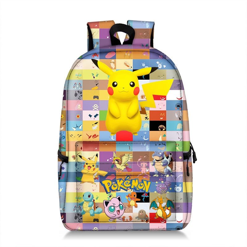 Pokemon Backpack Pikachu Anime Squirtle Travel Bag Teenagers Boys Girls Kawaii Knapsack Students Backpack For School B96 - Lusy Store
