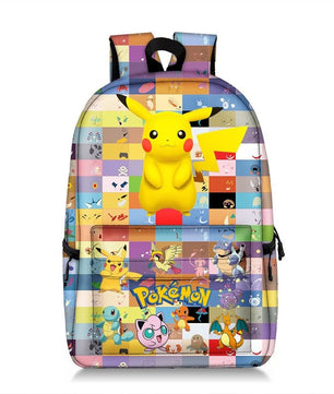 Pokemon Backpack Pikachu Anime Squirtle Travel Bag Teenagers Boys Girls Kawaii Knapsack Students Backpack For School B96 - Lusy Store