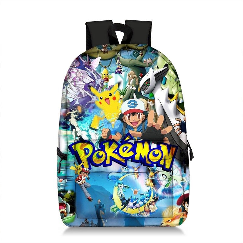 Pokemon Backpack Pikachu Anime Squirtle Travel Bag Teenagers Boys Girls Kawaii Knapsack Students Backpack For School B96 - Lusy Store