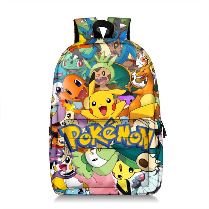 Pokemon Backpack Pikachu Anime Squirtle Travel Bag Teenagers Boys Girls Kawaii Knapsack Students Backpack For School B96 - Lusy Store