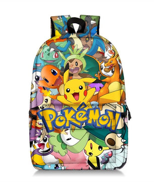 Pokemon Backpack Pikachu Anime Squirtle Travel Bag Teenagers Boys Girls Kawaii Knapsack Students Backpack For School B96 - Lusy Store