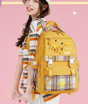 Pokemon Backpack Pikachu Students Primary And Middle Backpack For School Men And Women Animation Peripheral Leisure Travel B98 - Lusy Store