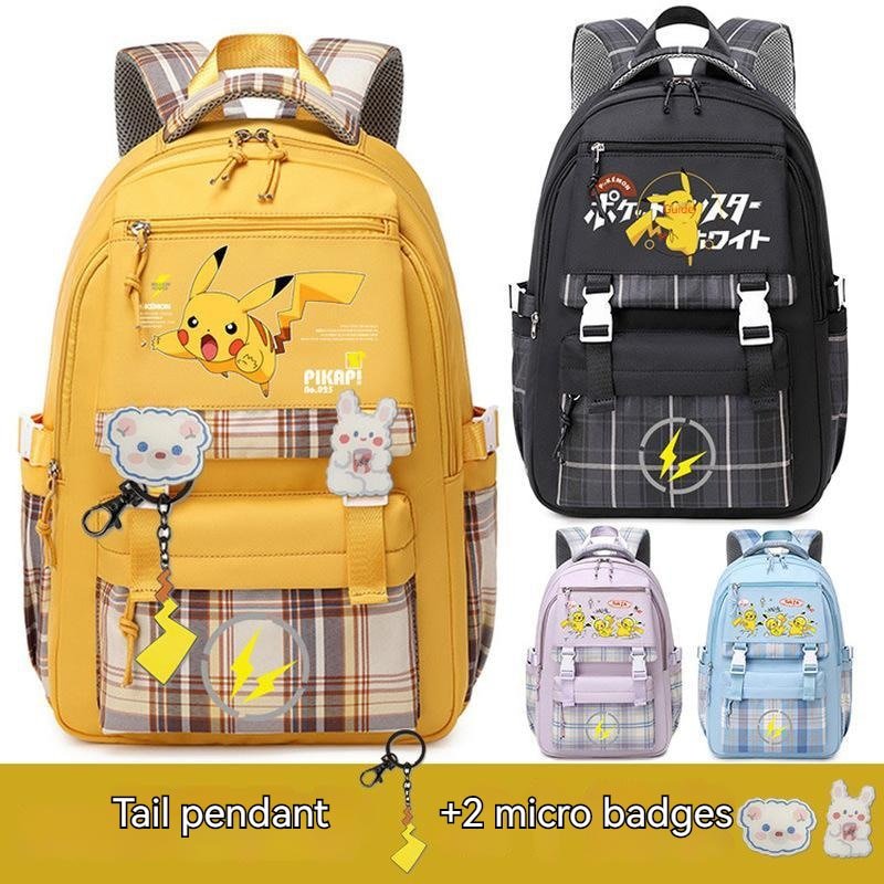 Pokemon Backpack Pikachu Students Primary And Middle Backpack For School Men And Women Animation Peripheral Leisure Travel B98 - Lusy Store