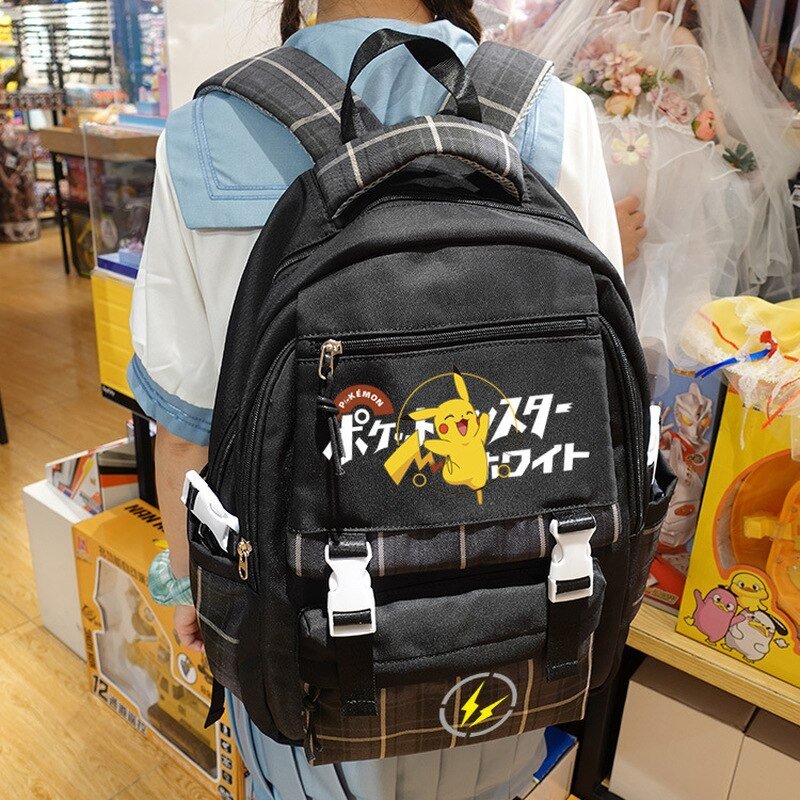 Pokemon Backpack Pikachu Students Primary And Middle Backpack For School Men And Women Animation Peripheral Leisure Travel B98 - Lusy Store