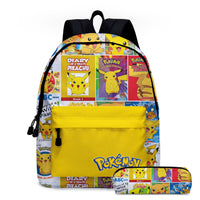 Pokemon Backpack Pikachu Travel Bag Teenagers Backpack For School B94 Yellow