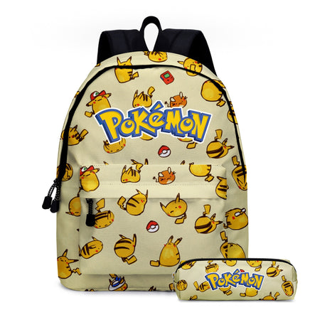 Pokemon Backpack Pikachu Travel Bag Teenagers Backpack For School B94 Grey