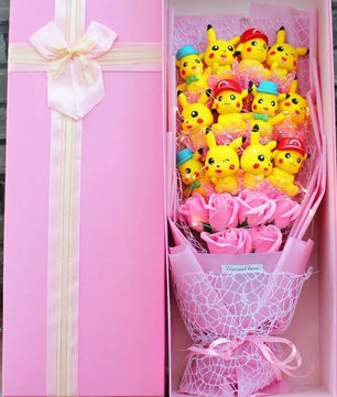 Pokemon Bouquet Figures Model Pikachu Soap Flower Gifts - Lusy Store LLC