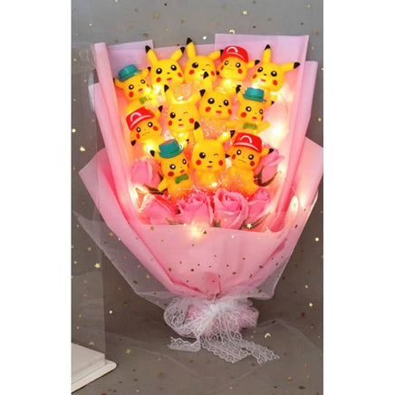 Pokemon Bouquet Figures Model Pikachu Soap Flower Gifts 8