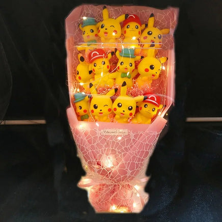 Pokemon Bouquet Figures Model Pikachu Soap Flower Gifts - Lusy Store LLC