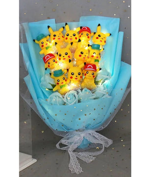 Pokemon Bouquet Figures Model Pikachu Soap Flower Gifts - Lusy Store LLC