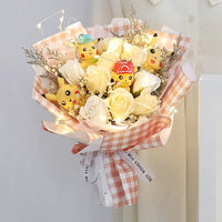 Pokemon Bouquet Kawaii Plush Cartoon Pikachu Flower Bouquet Pikachu
