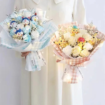 Pokemon Bouquet Kawaii Plush Cartoon Pikachu Flower Bouquet