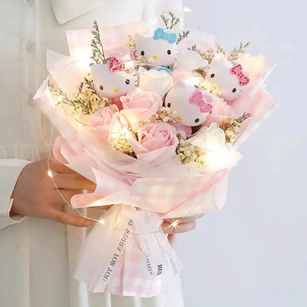 Pokemon Bouquet Kawaii Plush Cartoon Pikachu Flower Bouquet Hello Kitty