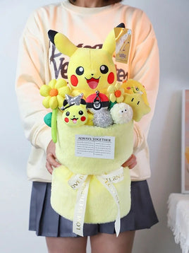 Pokemon Bouquet Kawaii Plushies Pikachu Anime Creative Cute Gift
