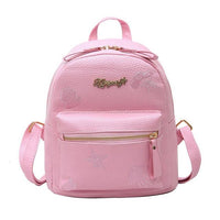 Preppy Style Women Backpack Mini PU Leather Backpack Schoolbags Pink United States