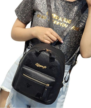 Preppy Style Women Backpack Mini PU Leather Backpack Schoolbags - Lusy Store