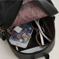 Preppy Style Women Backpack Mini PU Leather Backpack Schoolbags