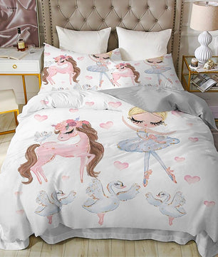 Princess Bed Lovely Kids Bedding Set Soft Quilt Cover For Girls D549 - Lusy Store