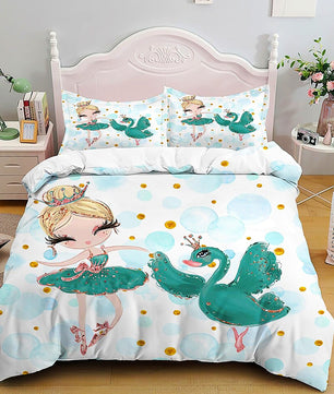 Princess Bed Lovely Kids Bedding Set Soft Quilt Cover For Girls D549 - Lusy Store