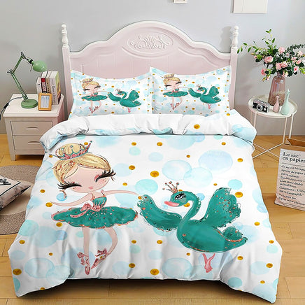 Princess Bed Lovely Kids Bedding Set Soft Quilt Cover For Girls D549 - Lusy Store