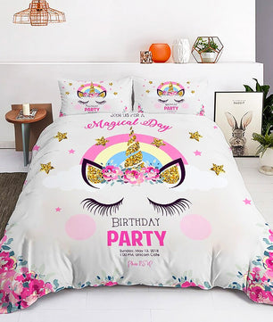 Princess Bed Lovely Kids Bedding Set Soft Quilt Cover For Girls D549 - Lusy Store