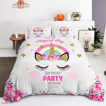 Princess Bed Lovely Kids Bedding Set Soft Quilt Cover For Girls D549 - Lusy Store