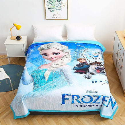 Princess Comforter Frozen Anna Elsa 3D Blanket Bedspread Coverlet D609 - Lusy Store