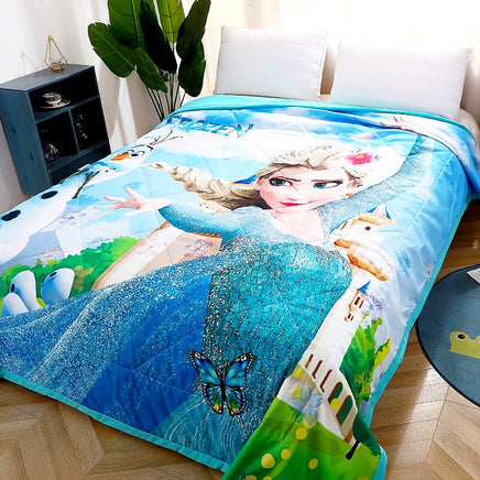 Princess Comforter Frozen Anna Elsa 3D Blanket Bedspread Coverlet D609 - Lusy Store