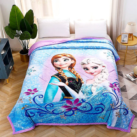 Princess Comforter Frozen Anna Elsa 3D Blanket Bedspread Coverlet D609 - Lusy Store