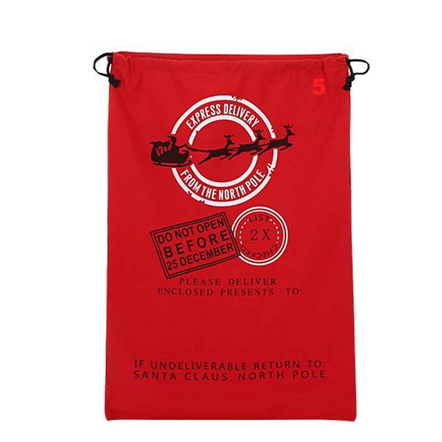 Gift Bag Christmas Red Drawstring Canvas Santa Sack Rustic Vintage - Lusy Store