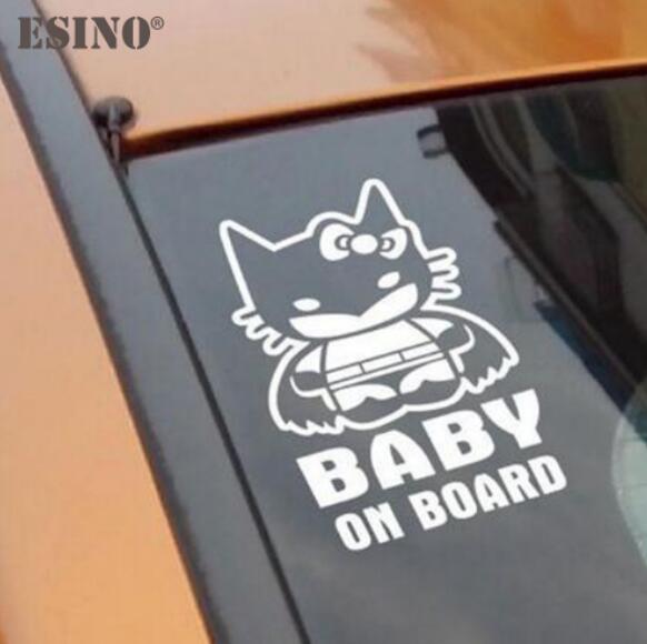 Car Styling Funny Decorative Vinyl Hello Kitty Batman Baby on Board Creative Reflective Sticker Car - Lusy Store