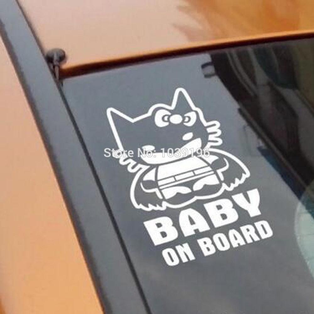 Car Styling Funny Decorative Vinyl Hello Kitty Batman Baby on Board Creative Reflective Sticker Car - Lusy Store