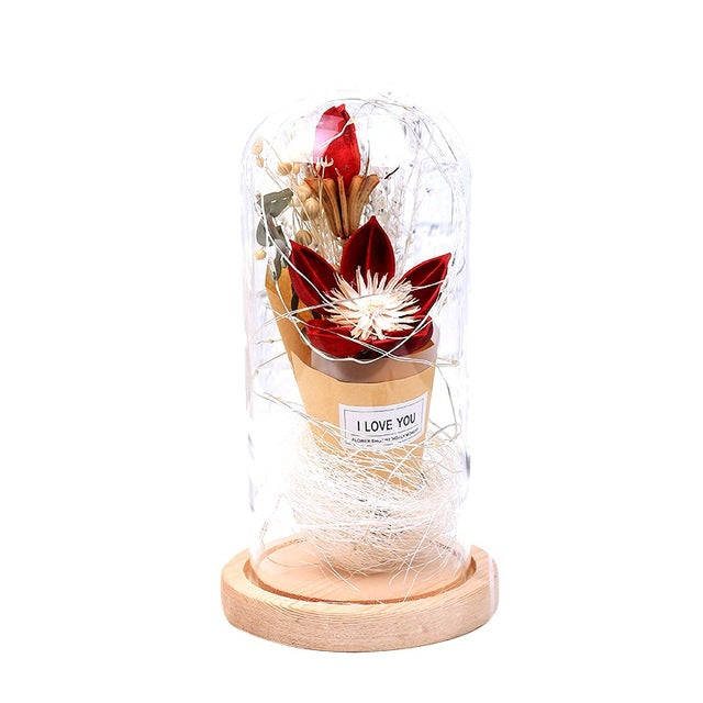 Navidad Rose Light Red Rose Flower Vase Party LED String Light - Lusy Store