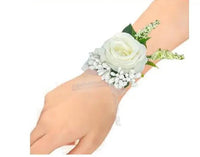 Prom bouquet artificial natural rose bouquet with silk satin ribbon Wrist Flower B