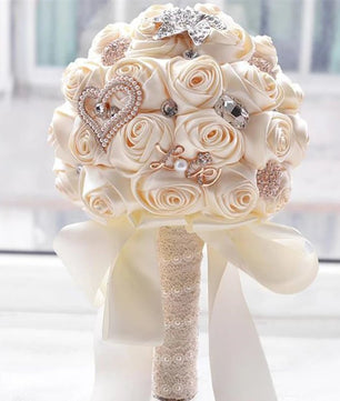 Prom bouquet artificial wedding bouquets flower crystal bridal - Lusy Store LLC