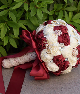 Prom bouquet artificial wedding bouquets flower crystal bridal - Lusy Store LLC