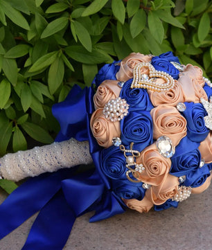 Prom bouquet artificial wedding bouquets flower crystal bridal - Lusy Store LLC