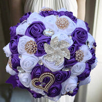 Prom bouquet artificial wedding bouquets flower crystal bridal - Lusy Store LLC