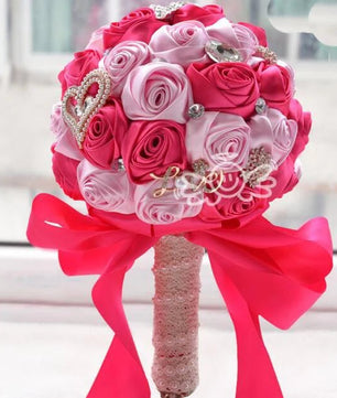 Prom bouquet artificial wedding bouquets flower crystal bridal - Lusy Store LLC
