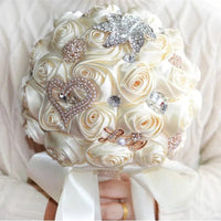 Prom bouquet artificial wedding bouquets flower crystal bridal - Lusy Store LLC