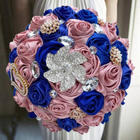 Prom bouquet artificial wedding bouquets flower crystal bridal - Lusy Store LLC