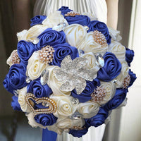 Prom bouquet artificial wedding bouquets flower crystal bridal - Lusy Store LLC