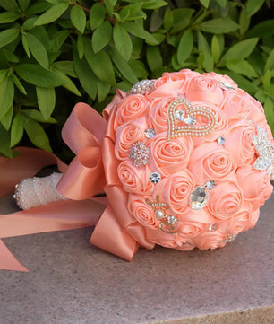 Prom bouquet artificial wedding bouquets flower crystal bridal - Lusy Store LLC
