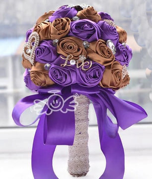 Prom bouquet artificial wedding bouquets flower crystal bridal - Lusy Store LLC