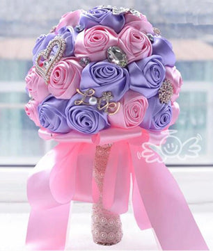 Prom bouquet artificial wedding bouquets flower crystal bridal - Lusy Store LLC