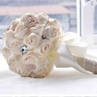 Prom bouquet artificial wedding bouquets flower crystal bridal - Lusy Store LLC