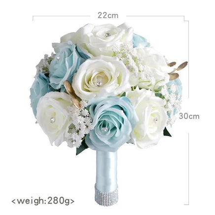 Prom bouquet dusty rose artificial flower wedding ceremony anniversary decoration - Lusy Store LLC